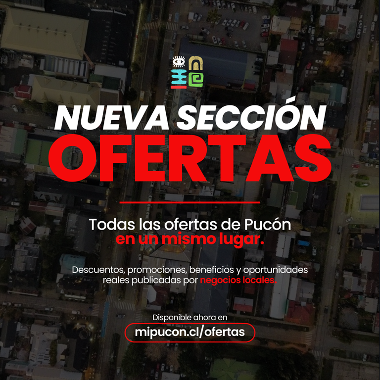 Plataforma MiPucon.cl lanza sección de ofertas gratuitas: Una estrategia para romper la estacionalidad comercial y proteger el bolsillo local Plataforma MiPucon.cl lanza sección de ofertas gratuitas: Una estrategia para romper la estacionalidad comercial y proteger el bolsillo local