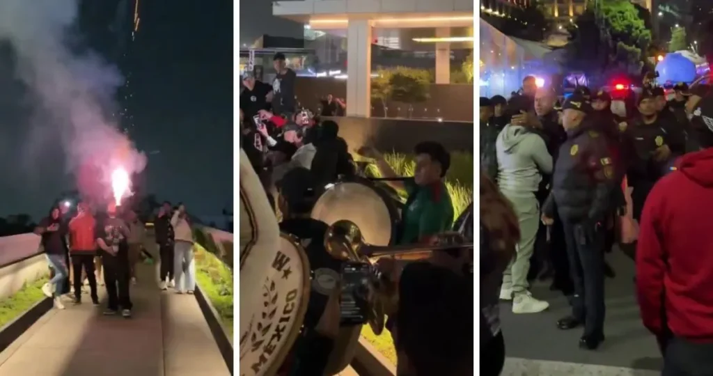 Hinchas mexicanos irrumpen el descanso de Inglaterra antes de duelo crucial Hinchas mexicanos irrumpen el descanso de Inglaterra antes de duelo crucial